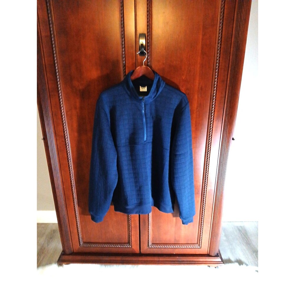 MARMOT MOUNTAIN WORKS Men's Size XL Soft Quilted 1/4 Zip Fleece Artic Blue